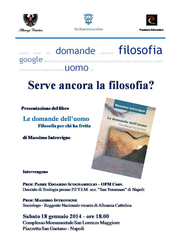 Spot di presentazione del libro: Massimo Introvigne, Le domande dell’uomo, Passione Educativa, Benevento 2013
