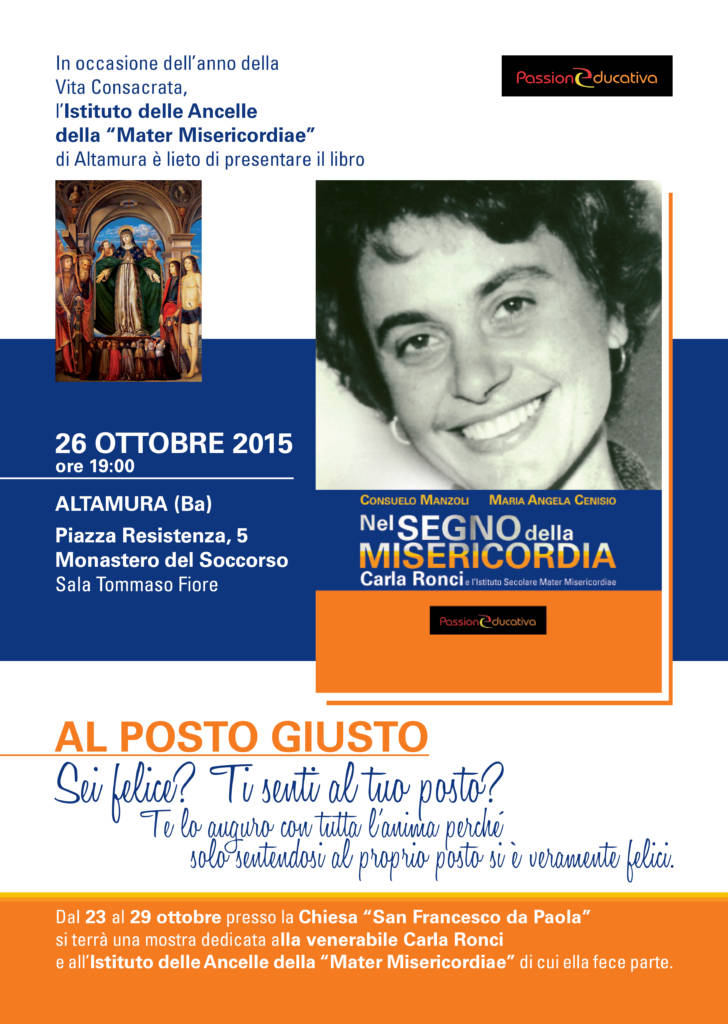 Consuelo Manzoli e Maria Angela Cenisio presentano ” Nel segno della Misericordia”