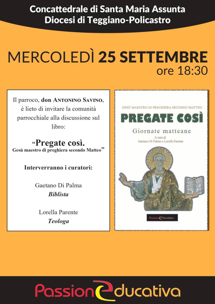 Presentazione del libro Pregate così a cura di Gaetano Di Palma e Lorella Parente